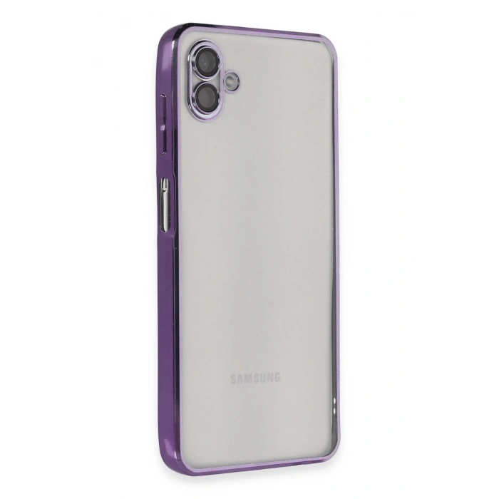 Mey İthalat®  Samsung Galaxy A04 Kılıf  Lensli Silikon - Mor