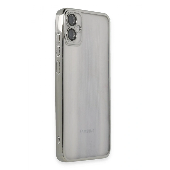 Durukar®  Samsung Galaxy A05 Kılıf  Lensli Silikon - Gümüş