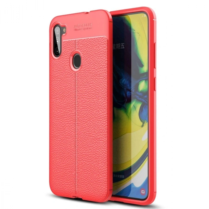 Mey İthalat®  Samsung Galaxy A11 Kılıf Auto Focus Kapak - Kırmızı