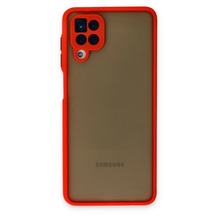 Durukar®  Samsung Galaxy A12 Kılıf Montreal Silikon Kapak - Kırmızı