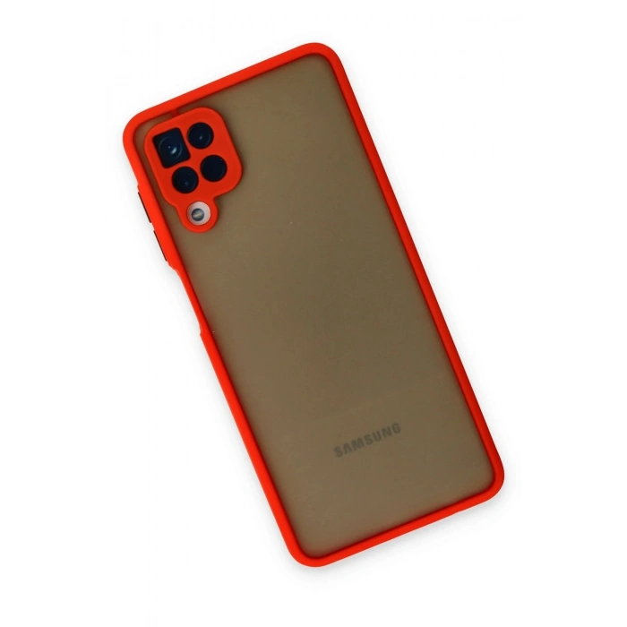 Durukar®  Samsung Galaxy A12 Kılıf Montreal Silikon Kapak - Kırmızı