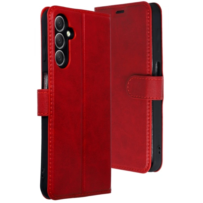 Durukar®  Samsung Galaxy A24 4G Kılıf Trend S Plus Kapaklı Kılıf - Kırmızı