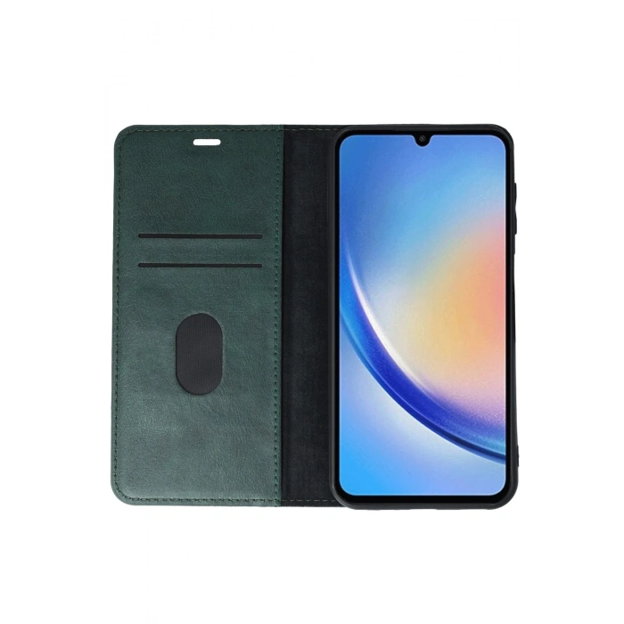 Durukar®  Samsung Galaxy A24 4G Kılıf Trend S Plus Kapaklı Kılıf - Yeşil