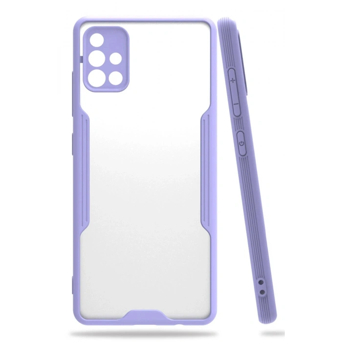 Durukar®  Samsung Galaxy A71 Kılıf Platin Silikon - Lila