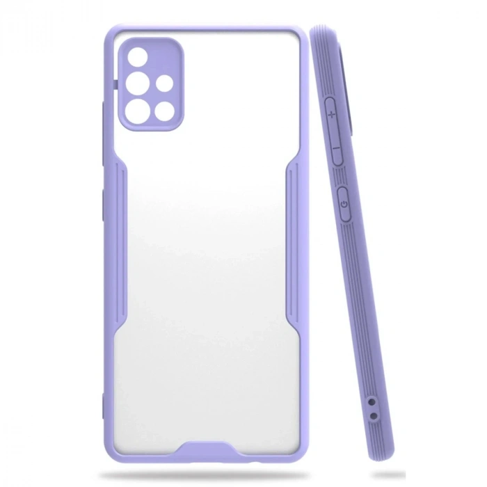 Durukar®  Samsung Galaxy A71 Kılıf Platin Silikon - Lila