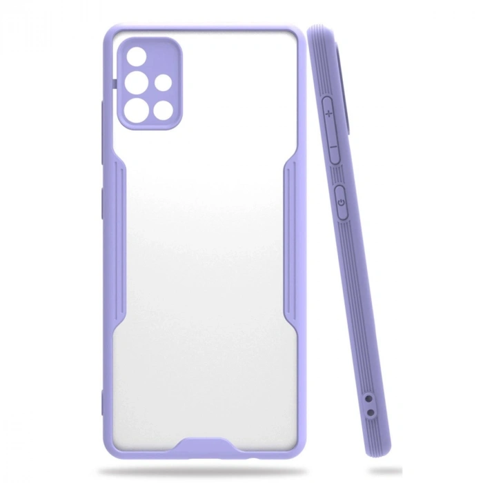 Durukar®  Samsung Galaxy A71 Kılıf Platin Silikon - Lila
