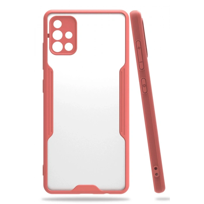 Durukar®  Samsung Galaxy A71 Kılıf Platin Silikon - Pembe