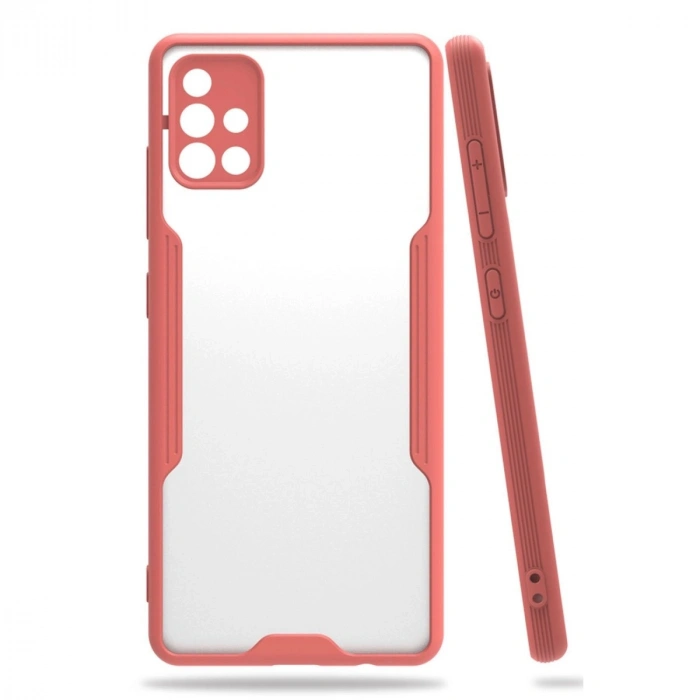 Durukar®  Samsung Galaxy A71 Kılıf Platin Silikon - Pembe