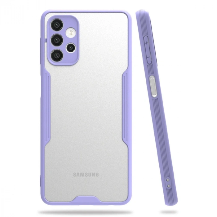 Durukar®  Samsung Galaxy A72 Kılıf Platin Silikon - Lila