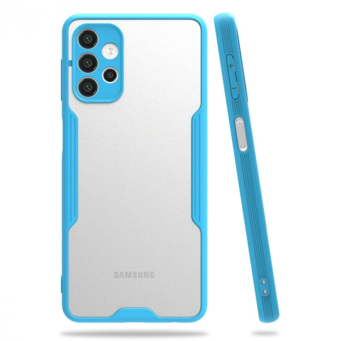 Durukar®  Samsung Galaxy A72 Kılıf Platin Silikon - Mavi
