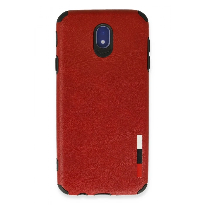 Durukar®  Samsung Galaxy J7 Pro / J730 Kılıf Loop Deri Silikon - Kırmızı