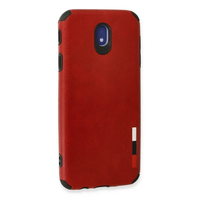 Durukar®  Samsung Galaxy J7 Pro / J730 Kılıf Loop Deri Silikon - Kırmızı