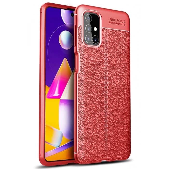 Mey İthalat®  Samsung Galaxy M31S Kılıf Auto Focus Kapak - Kırmızı