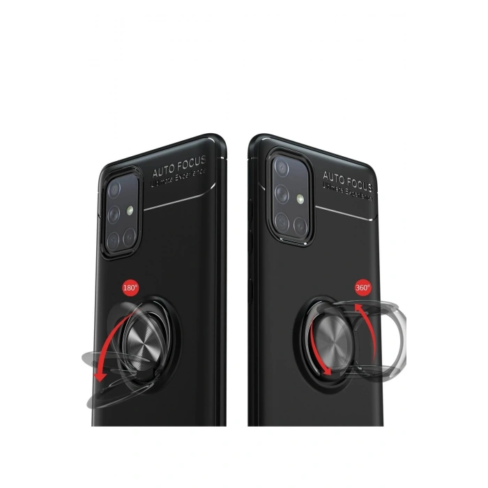 Durukar®  Samsung Galaxy M31S Kılıf Range Yüzüklü Silikon - Kırmızı