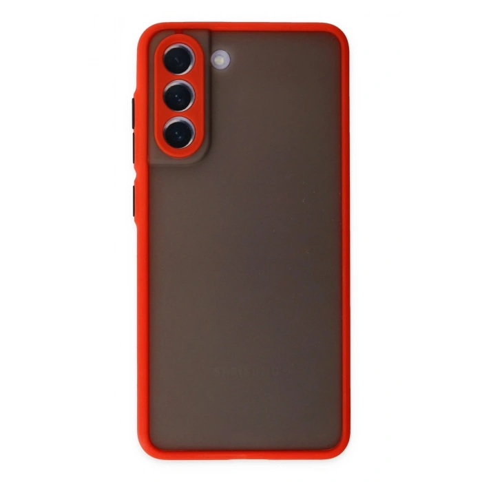 Durukar®  Samsung Galaxy S21 FE Kılıf Montreal Silikon Kapak - Kırmızı