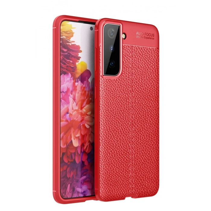 Mey İthalat®  Samsung Galaxy S21 Plus Kılıf Auto Focus Kapak - Kırmızı