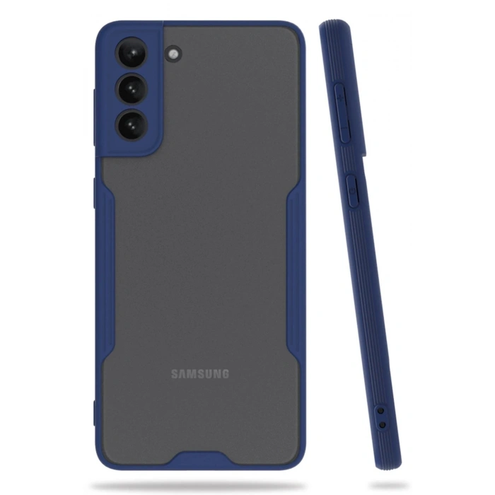 Durukar®  Samsung Galaxy S21 Plus Kılıf Platin Silikon - Lacivert
