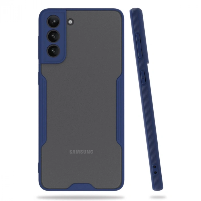 Durukar®  Samsung Galaxy S21 Plus Kılıf Platin Silikon - Lacivert