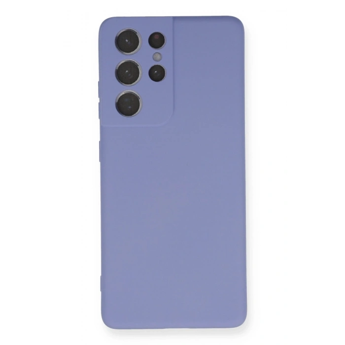 Mey İthalat®  Samsung Galaxy S21 Ultra Kılıf Nano içi Kadife Silikon - Lila