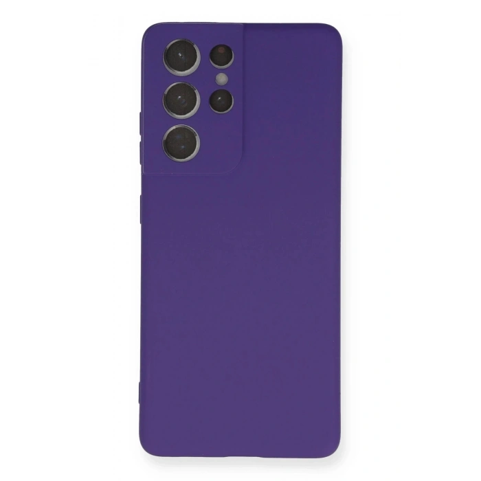 Mey İthalat®  Samsung Galaxy S21 Ultra Kılıf Nano içi Kadife Silikon - Mor
