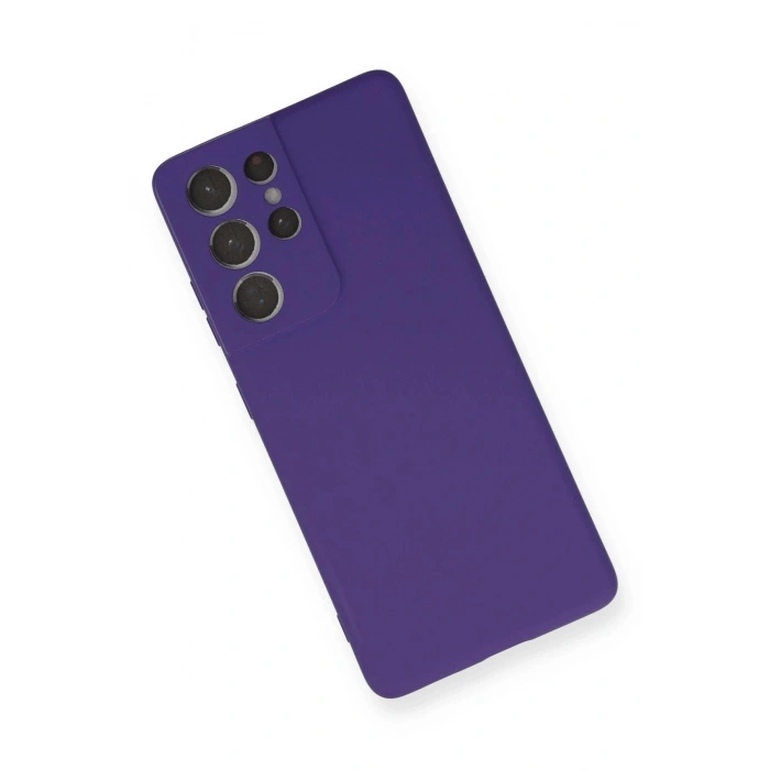 Mey İthalat®  Samsung Galaxy S21 Ultra Kılıf Nano içi Kadife Silikon - Mor