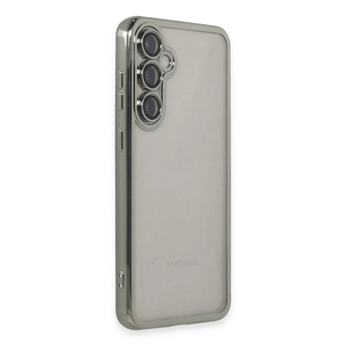 Durukar®  Samsung Galaxy S23 FE Kılıf  Lensli Silikon - Gümüş