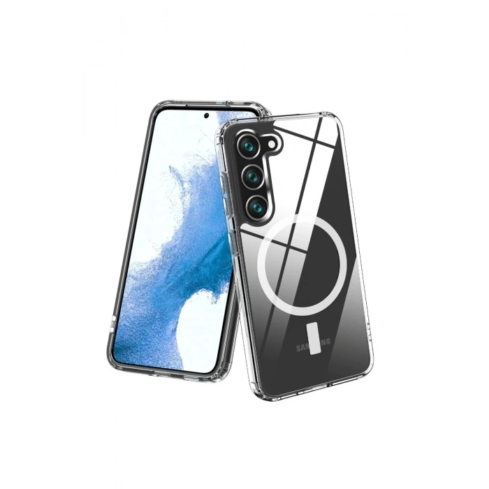 Durukar®  Samsung Galaxy S23 Kılıf Magneticsafe Şeffaf Silikon - Şeffaf