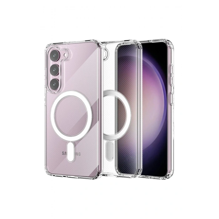Durukar®  Samsung Galaxy S23 Plus Kılıf Magneticsafe Şeffaf Silikon - Şeffaf