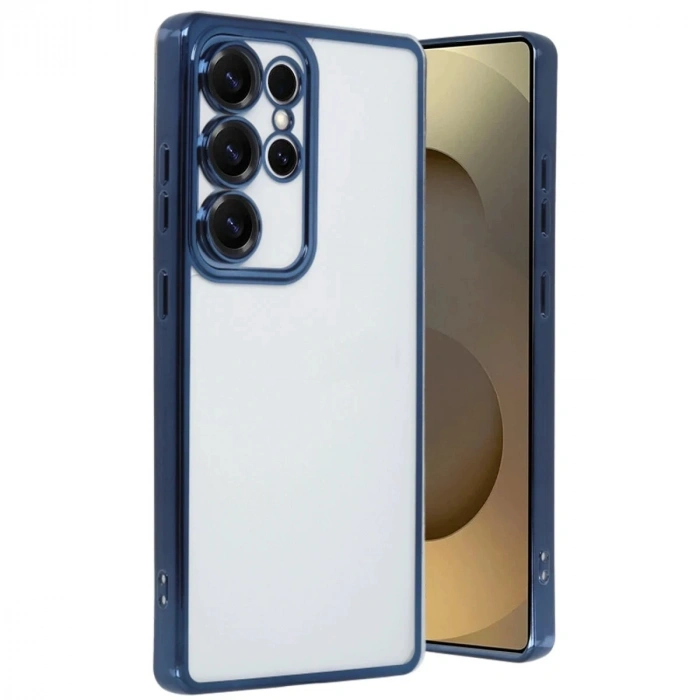 Mey İthalat®  Samsung Galaxy S24 Ultra Kılıf  Lensli Silikon - Lacivert