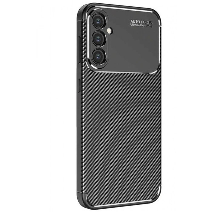 Mey İthalat®  Samsung Galaxy S25 Kılıf Auto Focus Karbon Kapak - Siyah