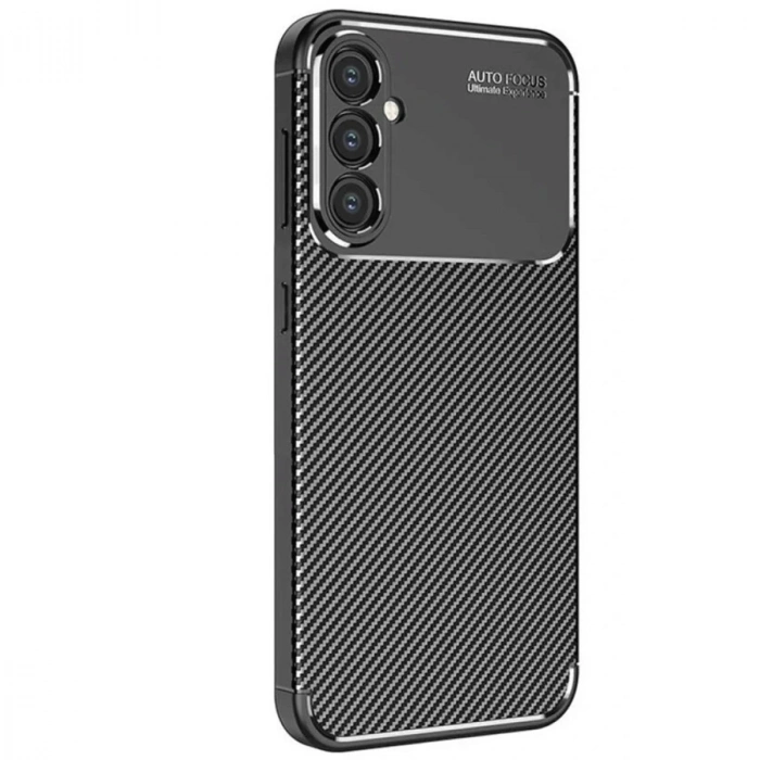 Mey İthalat®  Samsung Galaxy S25 Kılıf Auto Focus Karbon Kapak - Siyah