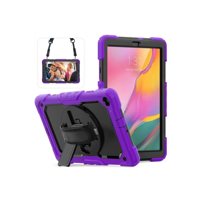 Mey İthalat®  Samsung Galaxy T510 Tab A 10.1 Kılıf Pars Tablet Kapak - Mor
