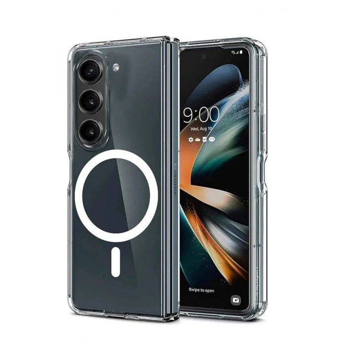 Durukar®  Samsung Galaxy Z Fold 6 Kılıf Magneticsafe Şeffaf Silikon - Şeffaf