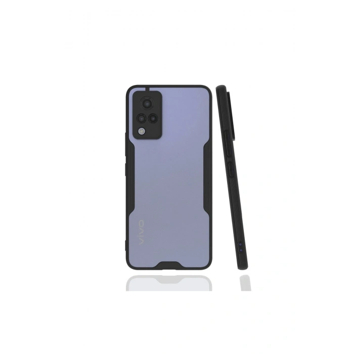 Mey İthalat®  Vivo V21 Kılıf Platin Silikon - Siyah
