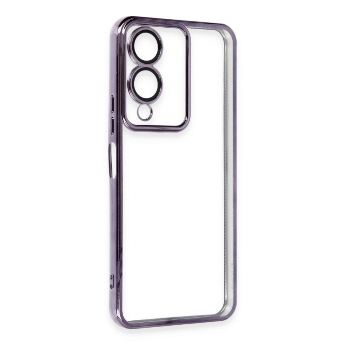 Mey İthalat®  Vivo Y17S Kılıf  Lensli Silikon - Mor