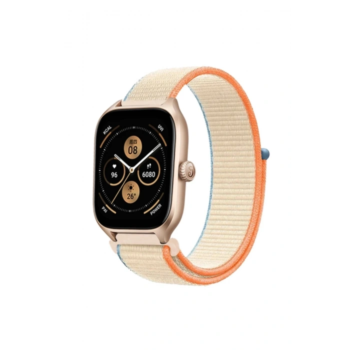 Durukar®  Watch 22mm Hasırlı Cırtcırtlı Kordon - Krem