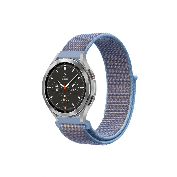 Durukar®  Watch 22mm Hasırlı Cırtcırtlı Kordon - Mavi