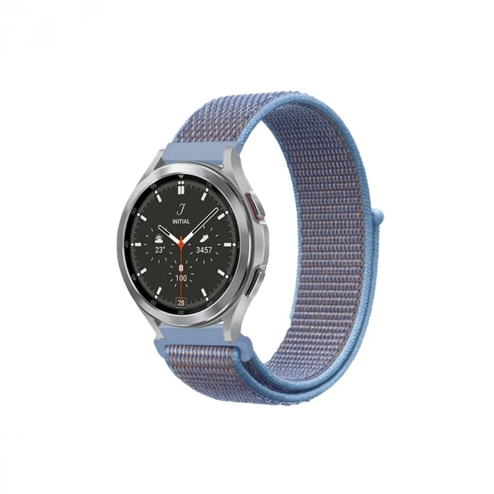 Durukar®  Watch 22mm Hasırlı Cırtcırtlı Kordon - Mavi