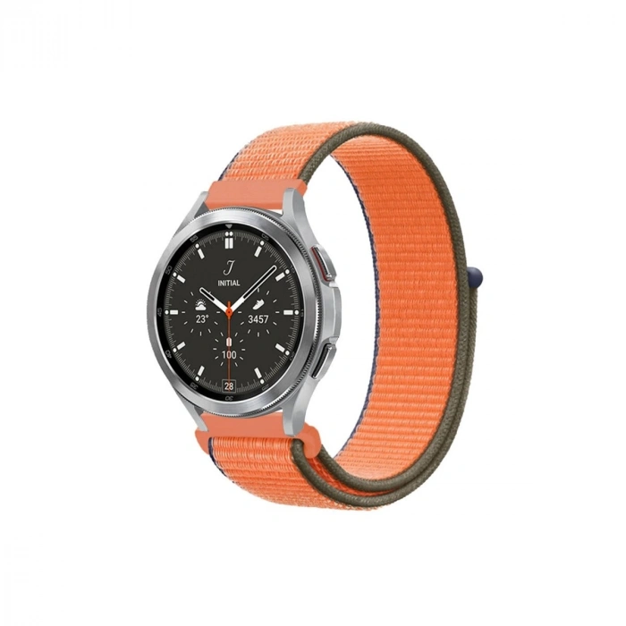 Durukar®  Watch 22mm Hasırlı Cırtcırtlı Kordon - Turuncu