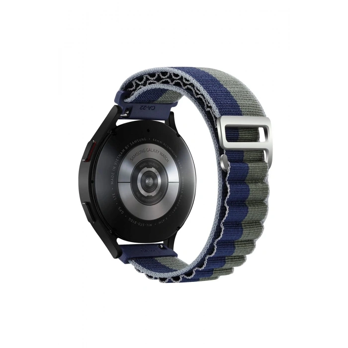 Durukar®  Watch 22mm KR410 Kumaş Kordon - Lacivert-Yeşil