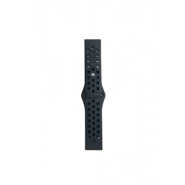 Durukar®  Watch 22mm Spor Delikli Kordon - Siyah-Füme