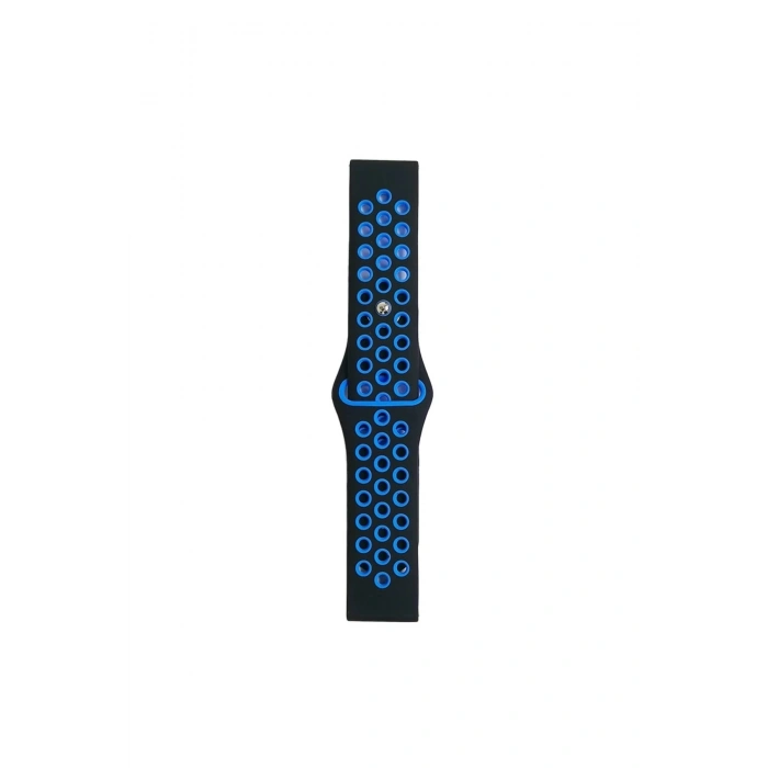 Durukar®  Watch 22mm Spor Delikli Kordon - Siyah-Mavi