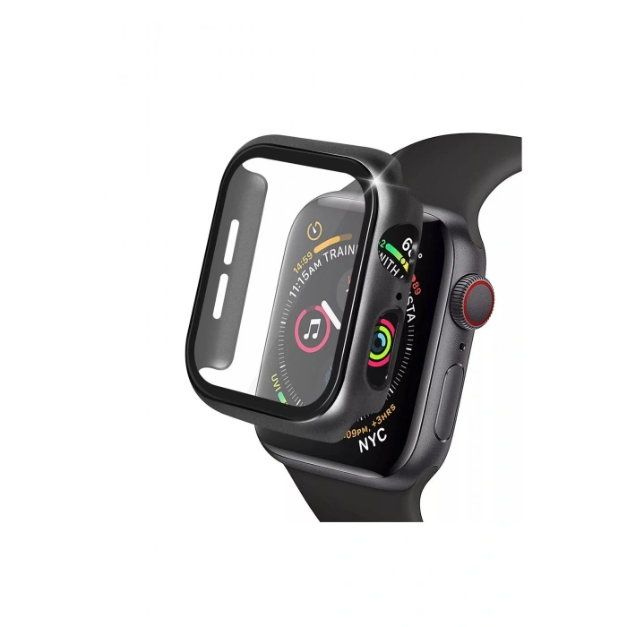 Mey İthalat®   Watch 38mm Camlı Kasa Ekran Koruyucu - Siyah