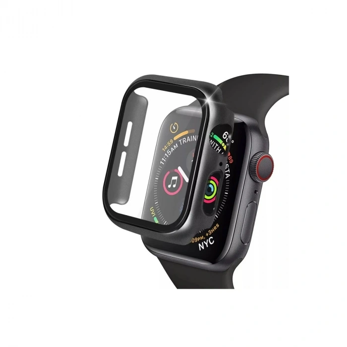 Mey İthalat®   Watch 41mm Camlı Kasa Ekran Koruyucu - Siyah