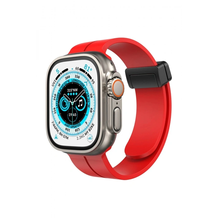 Durukar®   Watch 42mm KR412 Elegance Stylısh Kordon - Kırmızı