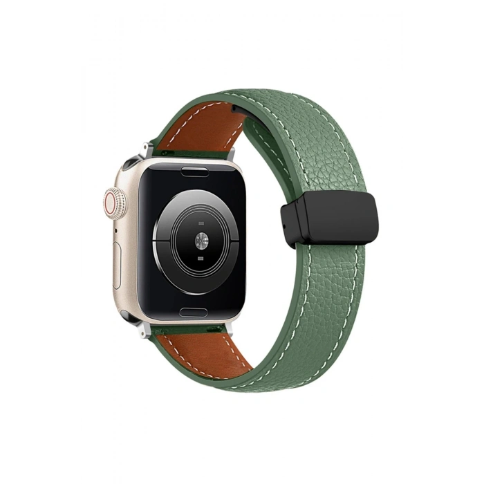 Durukar®   Watch 42mm KR414 Daks Deri Kordon - Koyu Yeşil
