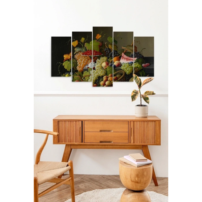 Meyveler 5 Parçalı Mdf Tablo 60 x 100