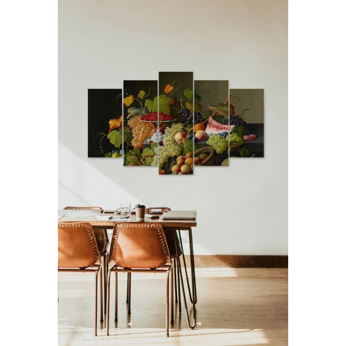 Meyveler 5 Parçalı Mdf Tablo 60 x 100