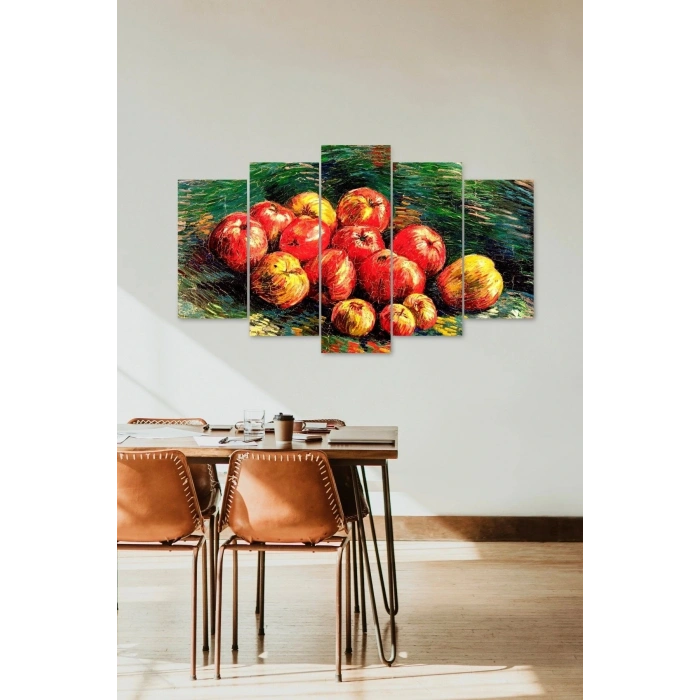 Meyveler Retro 5 Parçalı Mdf Tablo 60 x 100