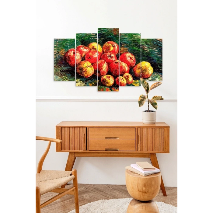 Meyveler Retro 5 Parçalı Mdf Tablo 60 x 100